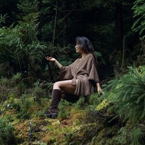 Indigo Luna Day Dream Coat Clove Hitomi Komorebi Brown Knit Poncho